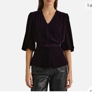 Ralph Lauren velvet top tartan purple.size 12 $165.00